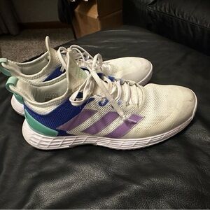 Adizero adidas White and Purple tennis shoes